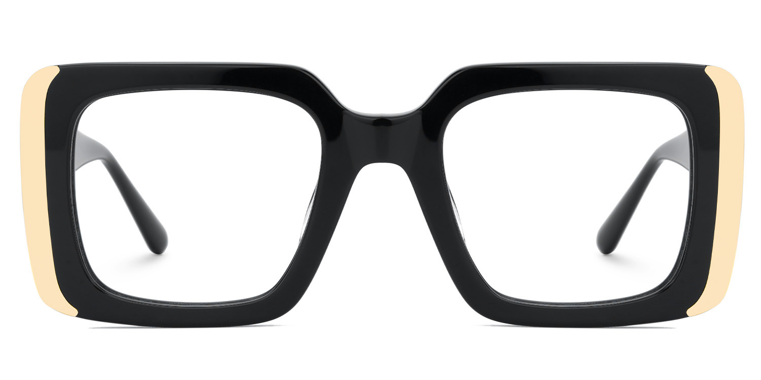 Black Rectangle Eyeglass Frames - Jesse Acetate Frame Glasses0