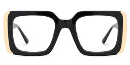 Jesse Rectangle Black Glasses0