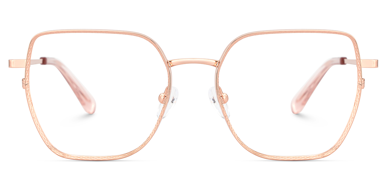 Rose Gold Wire Glasses With Exquisite Pattern1