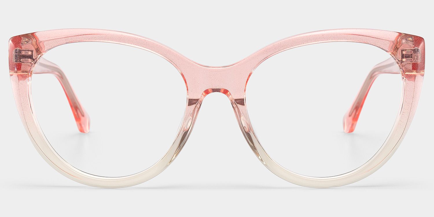 Kiera Light Pink Glitter Cat Eye Glasses Frames | ZEELOOL0