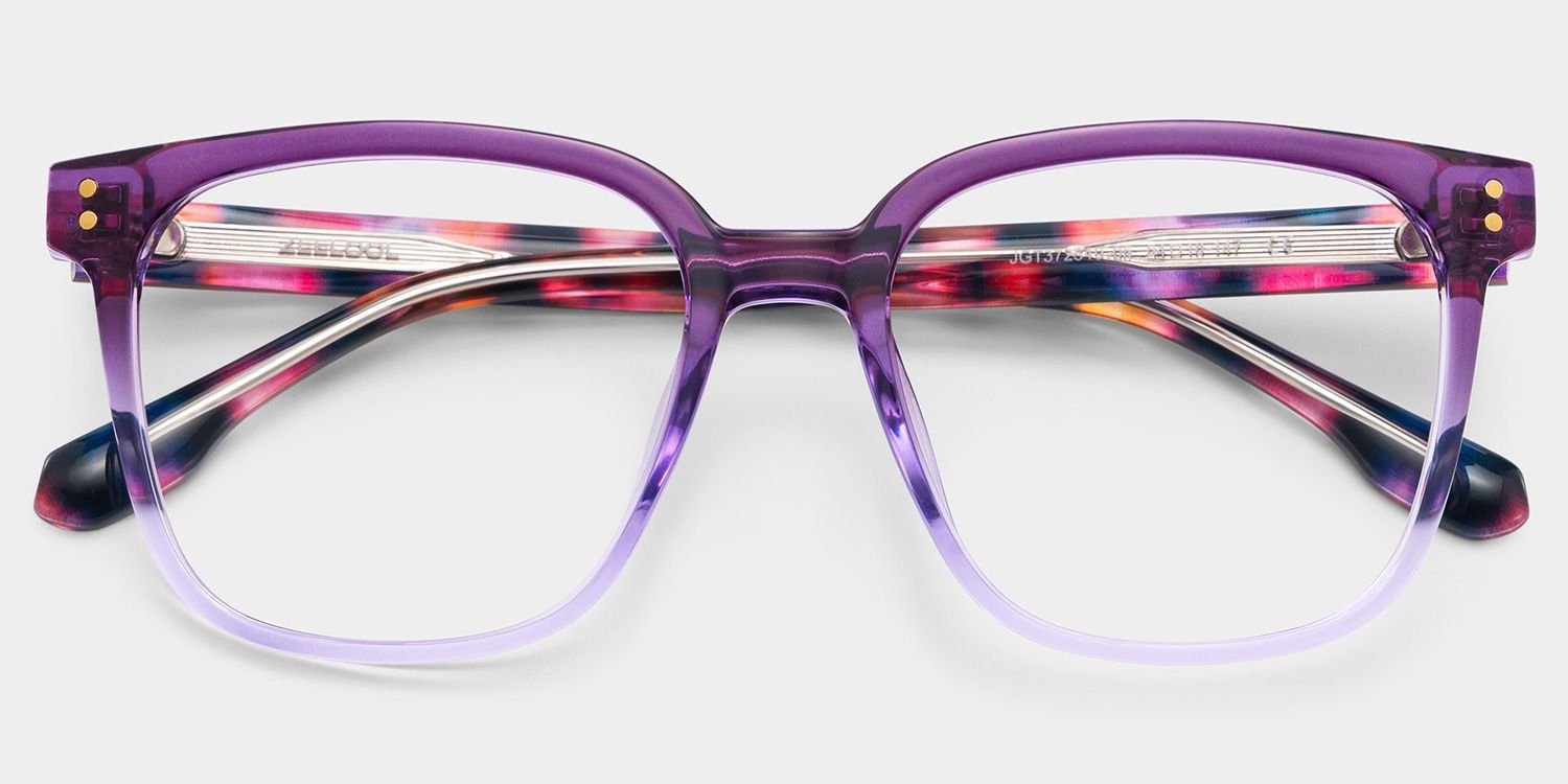Donnalyn Purple Square Floral Eye Glasses | ZEELOOL2