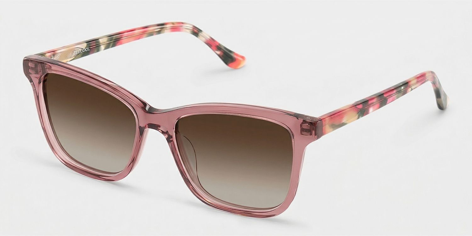 Faith Rectangle Pink Sunglasses for Women & Men | ZEELOOL CA2