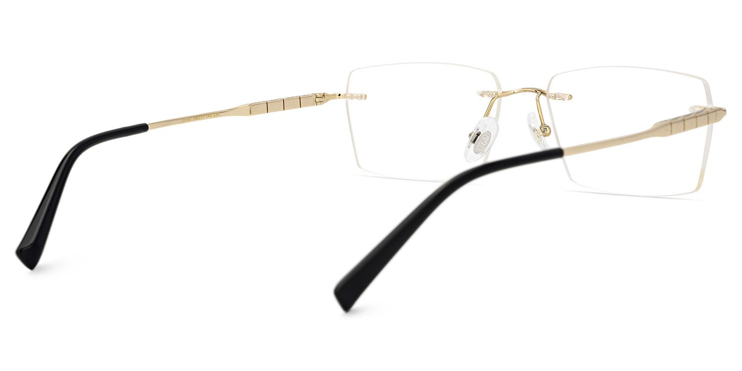 Dinny Rectangle Gold Frame Glasses | ZEELOOL Canada3