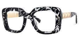 Yary Cow Pattern Square Glasses3