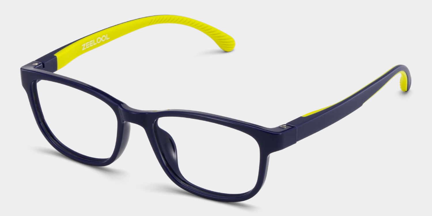 Robin Rectangle Black Yellow Frame Eyeglasses for Pre-tweens2