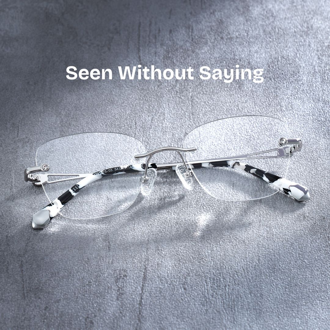 Rectangle Silver Eyeglasses- Seth Metal Frame Glasses0
