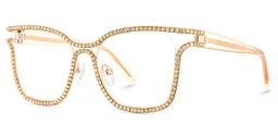 Shine Gold White Square Glasses3