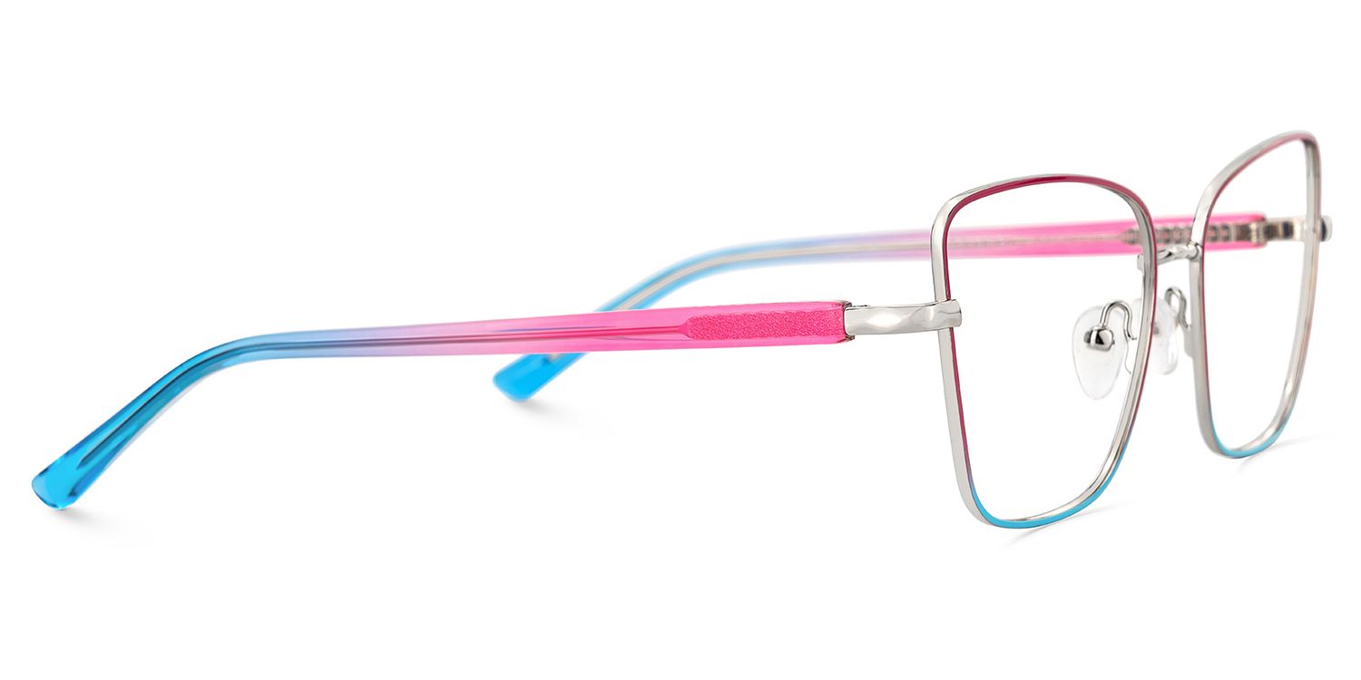 Jace Red-blue Square Prescription Glasses | Zeelool4