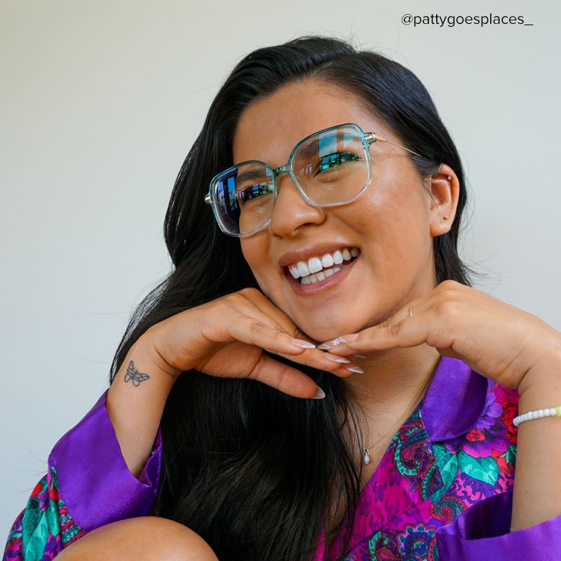 Payton Green Geometric Frame Glasses | Zeelool5