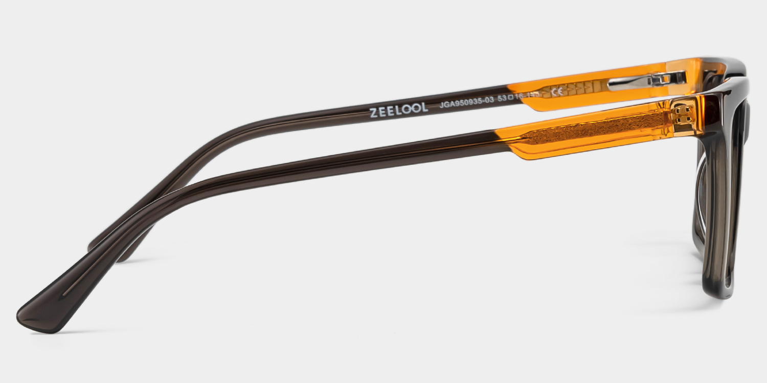 Rectangle Light Gray Eyeglasses- Troy Acetate Frame Glasses3