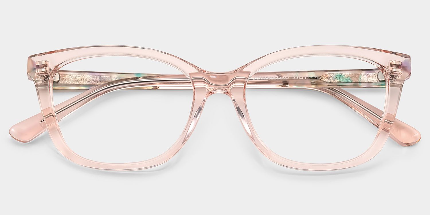 Cassia Pink Jentle Garden Rectangle Acetate Glasses | ZEELOOL2