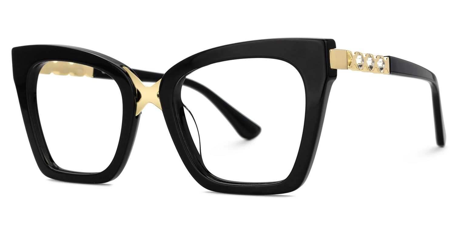 Darlyn Women's black Glasses in Cateye Full-Frame  | ZEELOOL Canada1