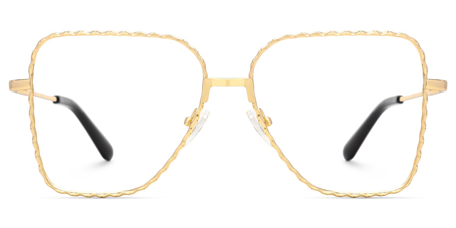 Alisandra Oversized Metal Frame Glasses with Aviator Shape0