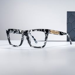 Rascoe Rectangle Black White Glasses0