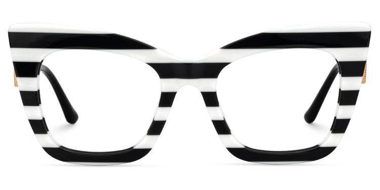 Cagle Cateye Black-White Glasses