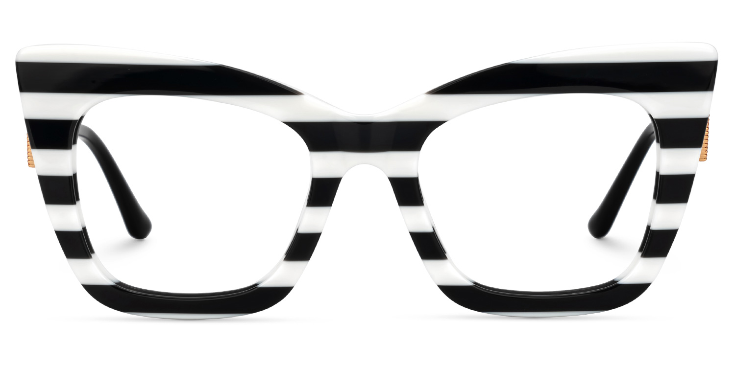 Cagle Cateye Black-White Glasses