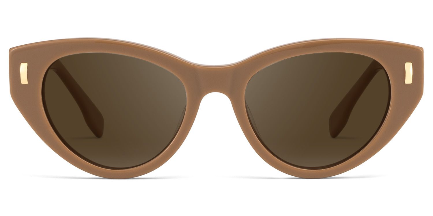 Azura Cat Eye Sunglasses with Acetate Brown Frames | ZEELOOL CA0