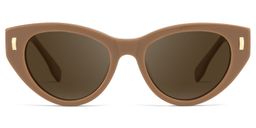 Azura Cat Eye Brown Polarized Sunglasses0