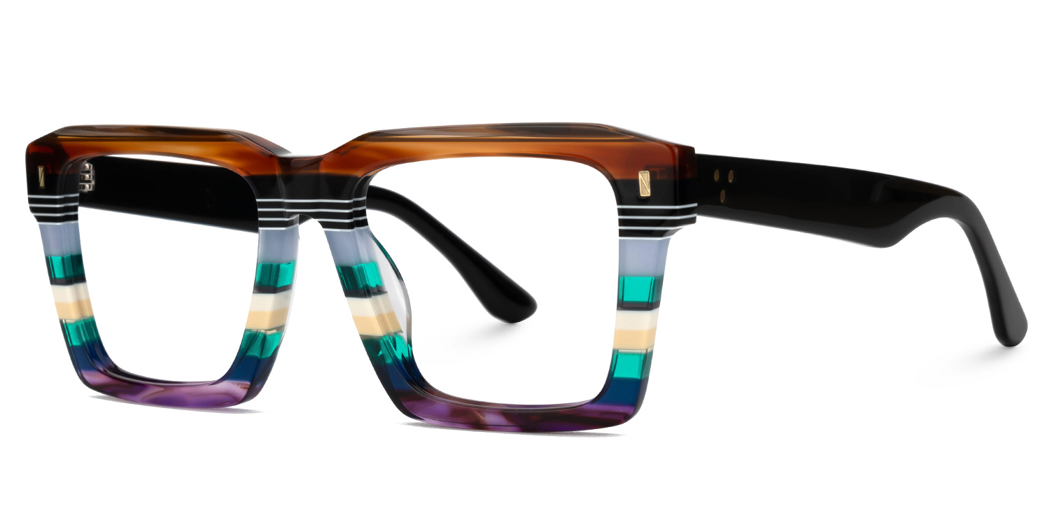 Kenish Designer Eyeglasses in Square Multicolor Frame3