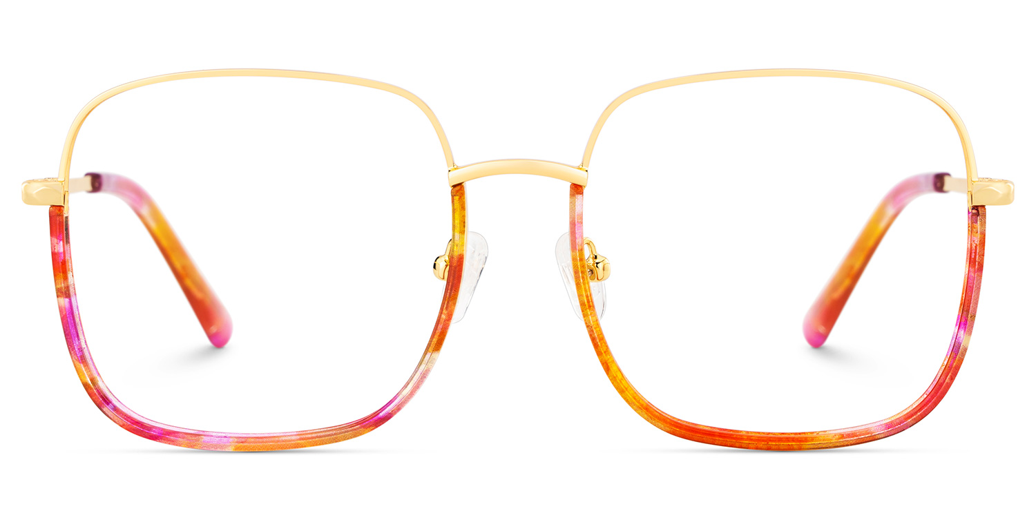 Wade Square Red Floral Glasses1