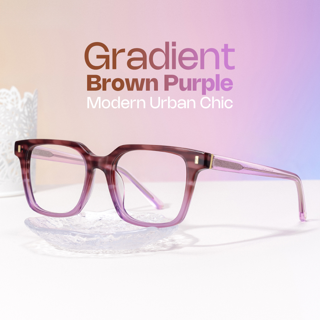 ZEELOOL Pagel Square Purple Glasses