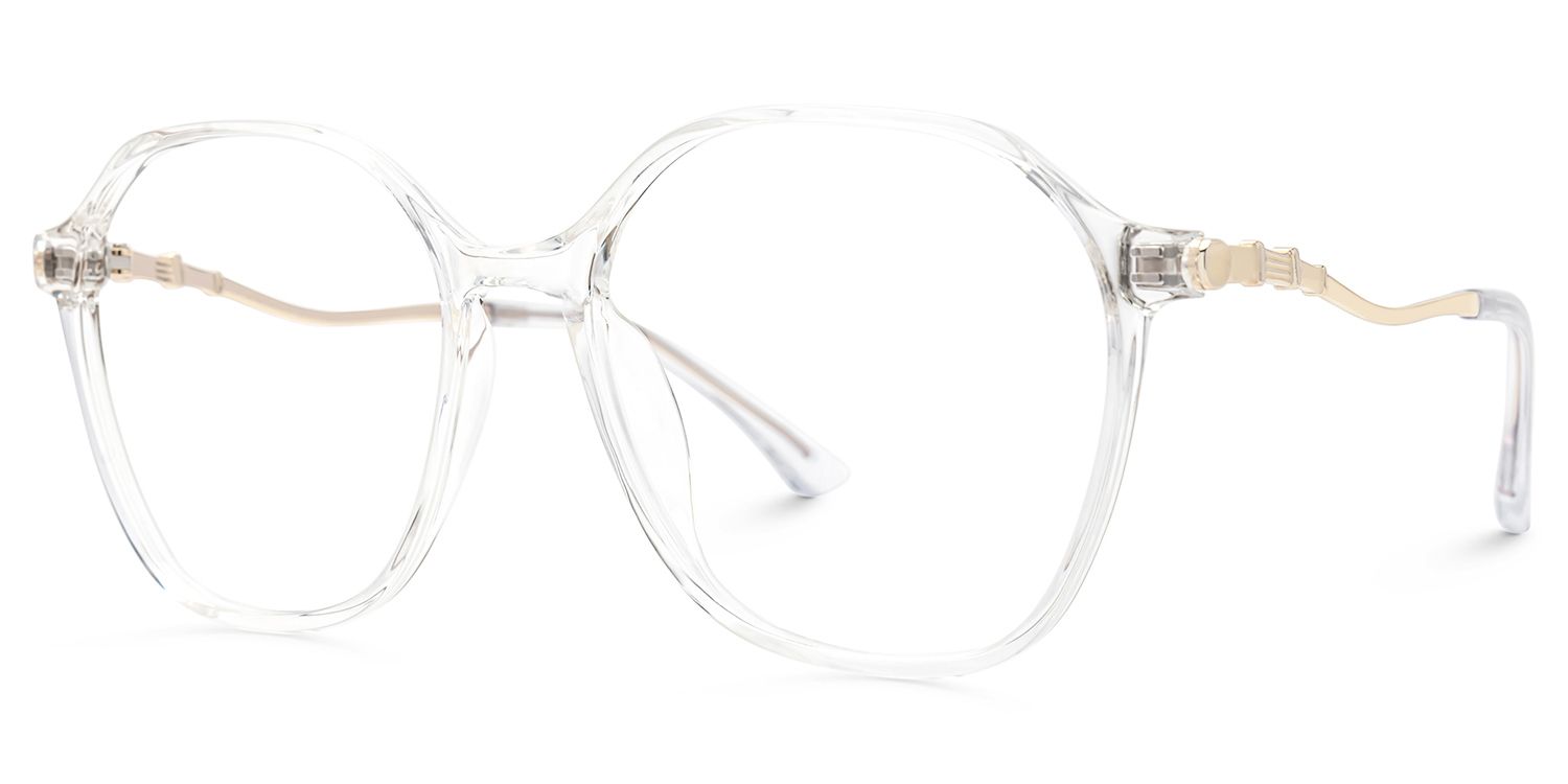 Lekesha Thin Glasses Frames with Clear in Geometric Design | ZEELOOL Canada1