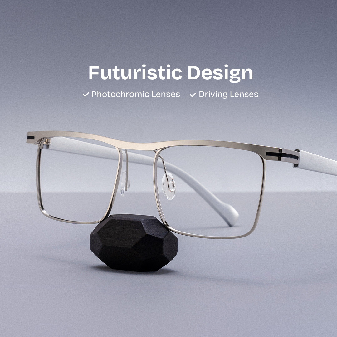 Vintage Metal Glasses With Browline Shape0