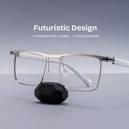 Violet Silver Browline Glasses0