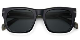Renzo Rectangle Black Frame Polarized Sunglasses1