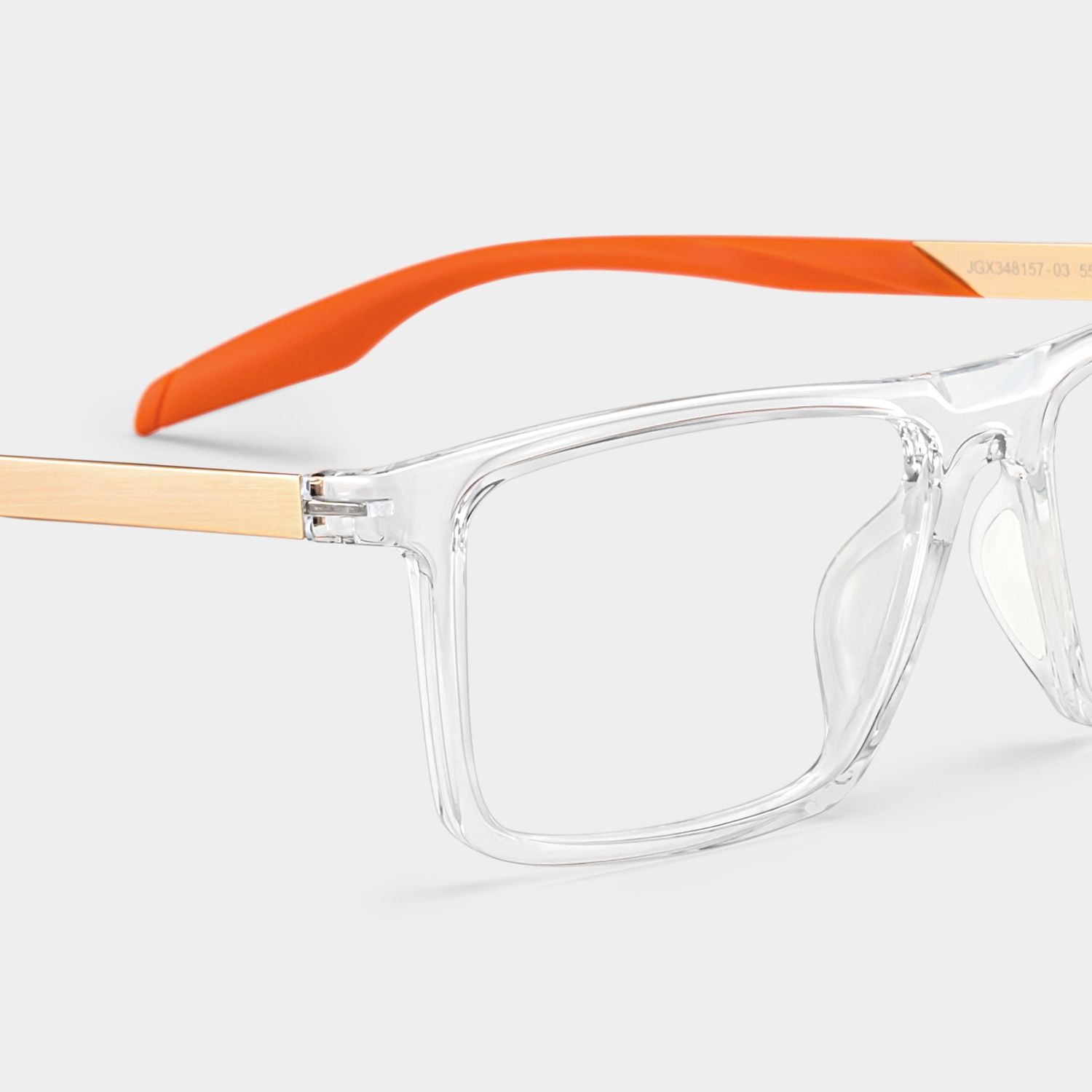 Active Clear Orange Frame Glasses with Rectangle Frame Online | ZEELOOL5