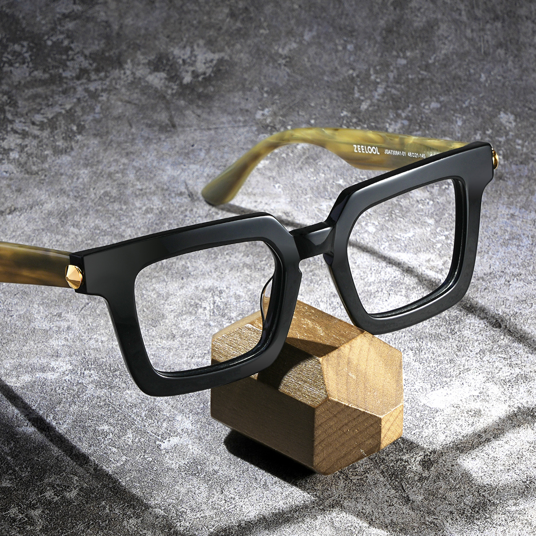 ZEELOOL Ruthann Square Black Glasses