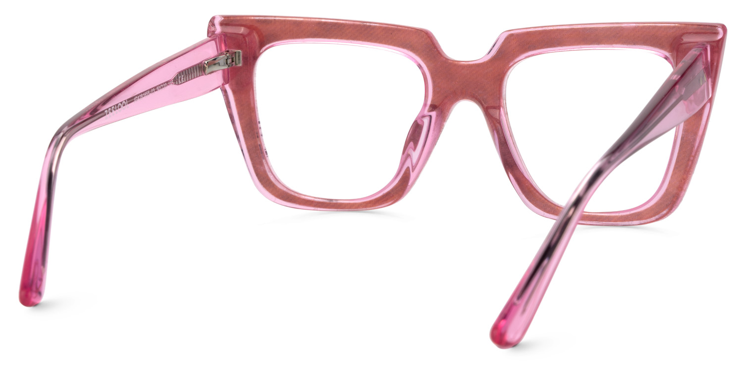 Leopard Print Cat Eye Glasses With Transparent Pink Temple5