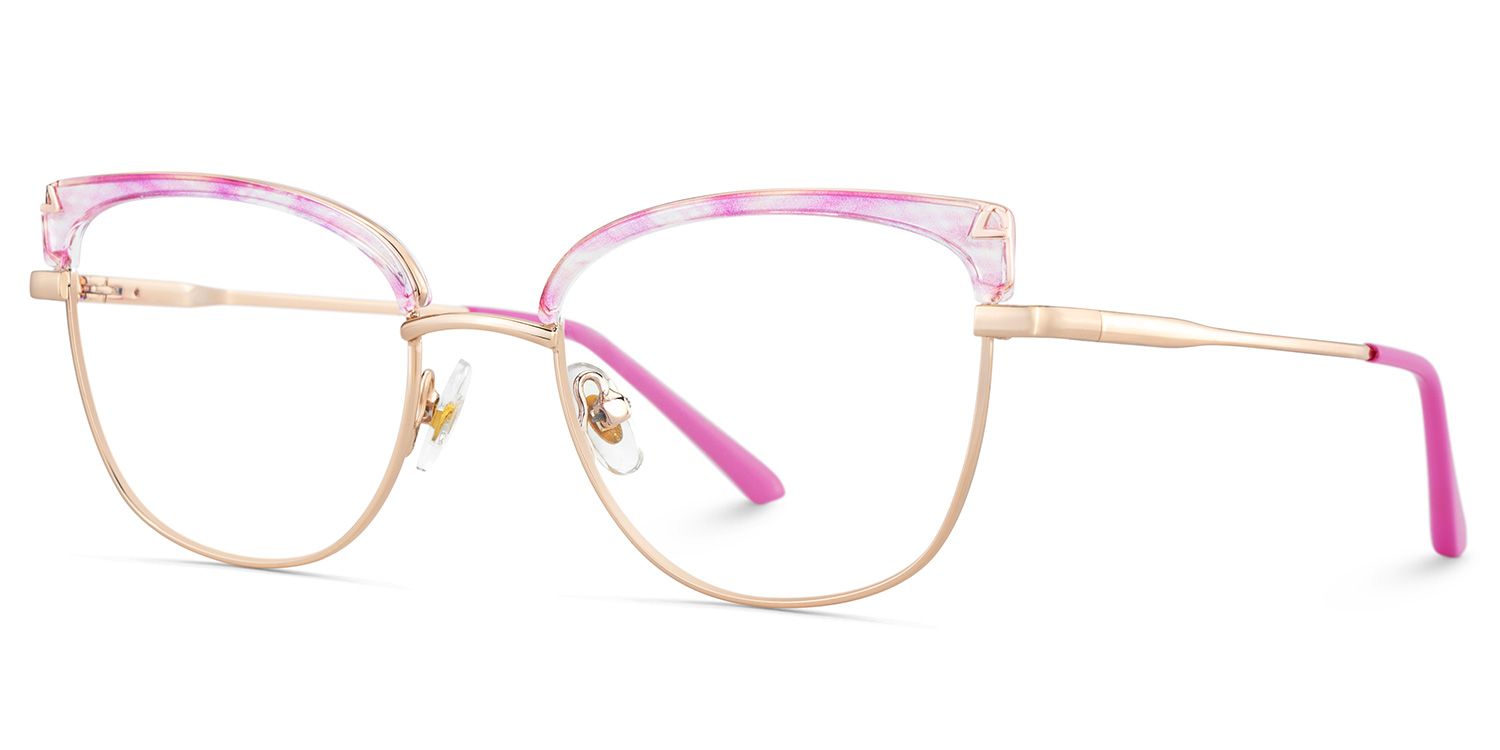 Beau Eyeglasses in Cat eye Pink Gold Frame | ZEELOOL Canada3