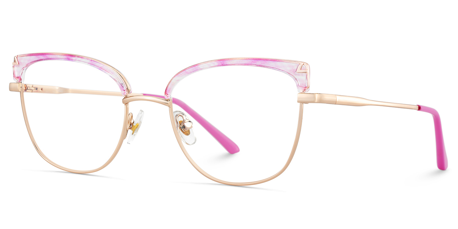 Beau Eyeglasses in Cat eye Pink Gold Frame | ZEELOOL Canada3