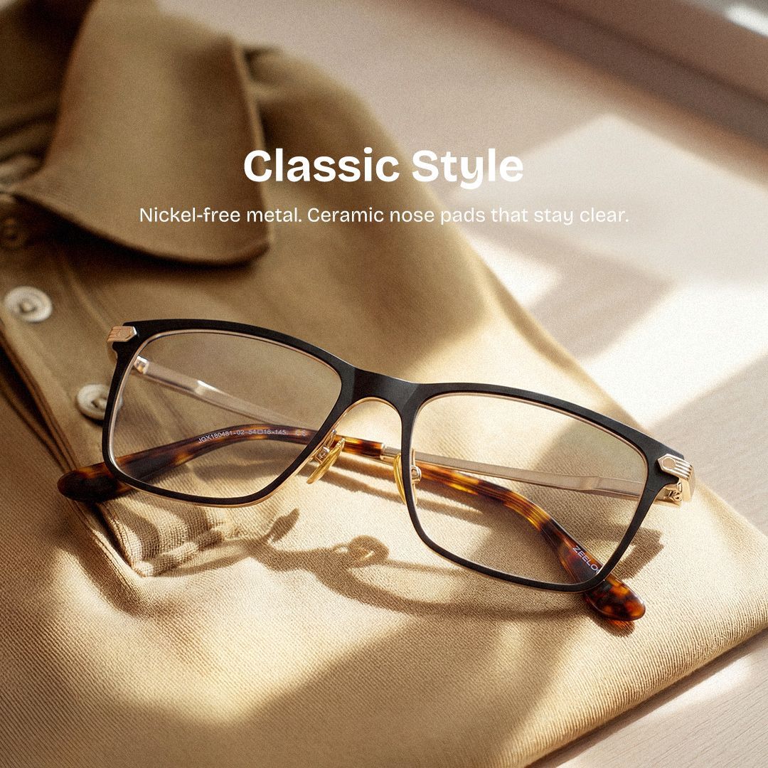 Alexander Black Full Rim Rectangle Glasses for Men | ZEELOOL0