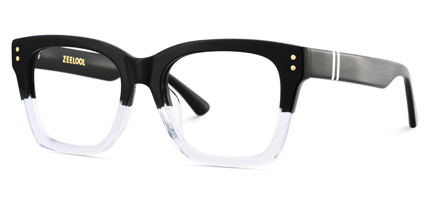 Rectangle Black Clear Eyeglasses- Gaydeh Acetate Frame Glasses3