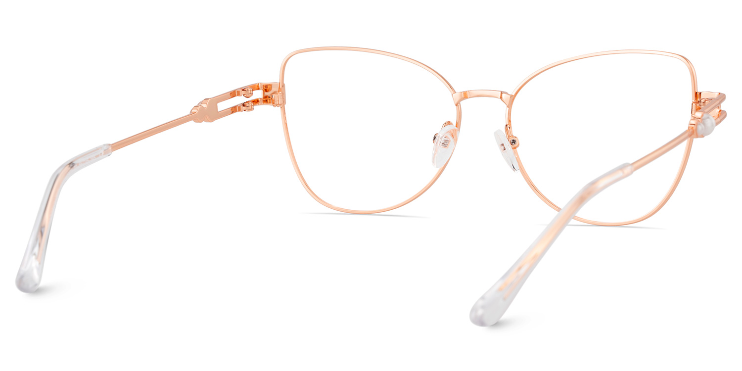 Gaga Eyeglasses in Cat eye Rose Gold Frame | Zeelool4