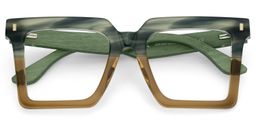 Pierre Square Green Brown Glasses2