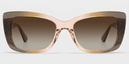 Leona Rectangle Brown Glasses0