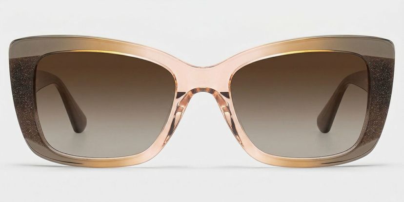 Leona Rectangle Brown Glasses