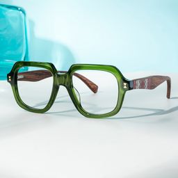 Faubion Geometric Green Glasses0