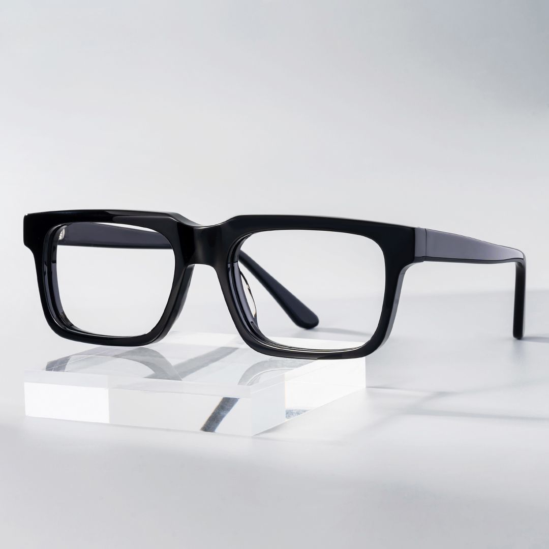 Larsen Black Rectangle Glasses Frames For Men | ZEELOOL Canada0