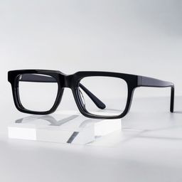 Larsen Rectangle Black Glasses0