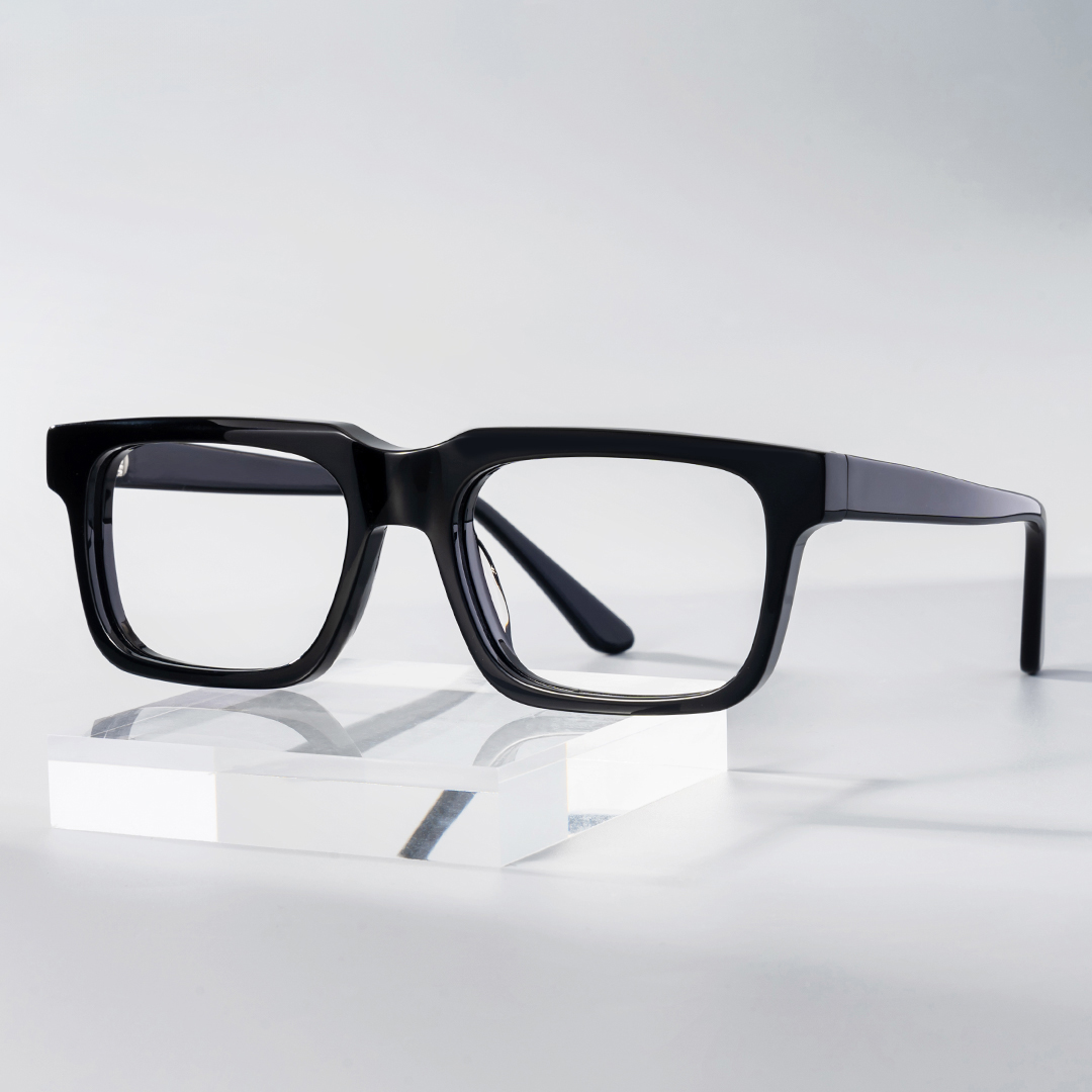 Larsen Black Rectangle Glasses Frames For Men | ZEELOOL Canada0