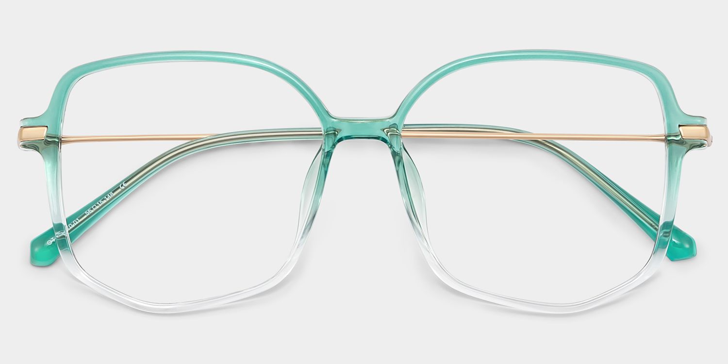 Payton Green Geometric Frame Glasses | Zeelool1