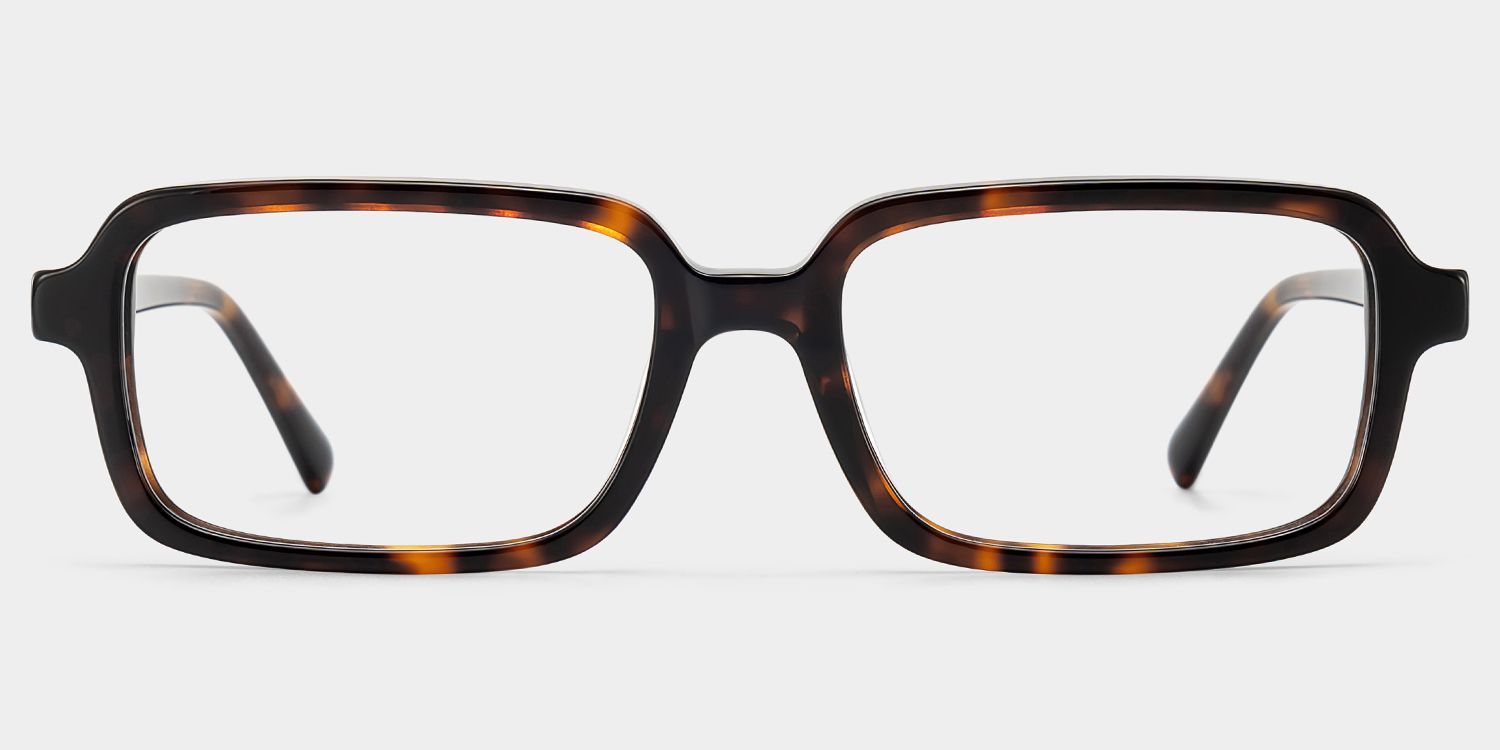 Danielle Matte Brown Tortoise Rectangle Glasses | ZEELOOL0