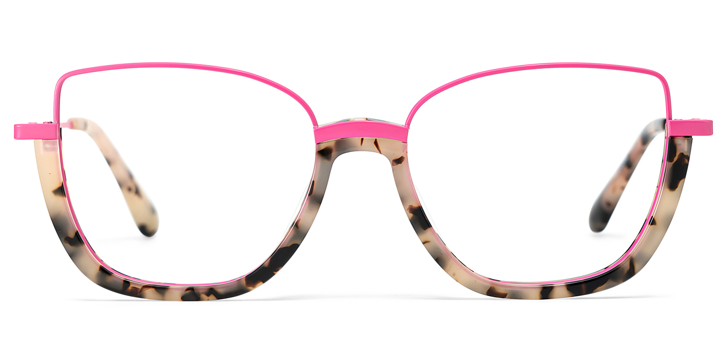 Coleman Square Pink Tortoise Glasses1