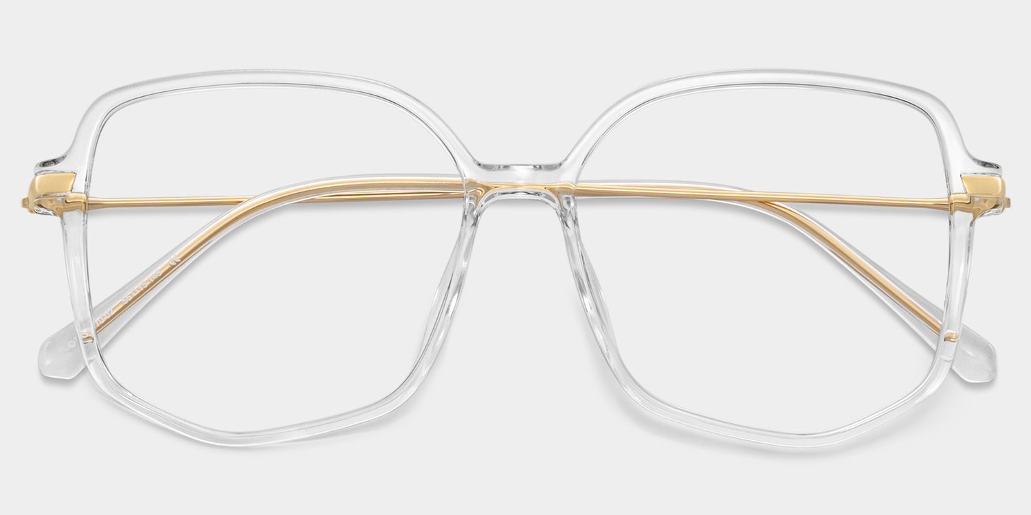 Payton Geometric Clear Eyeglasses | ZEELOOL Canada1