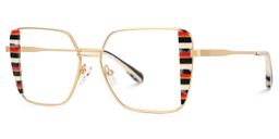 Errica Geometric Black Orange Glasses2