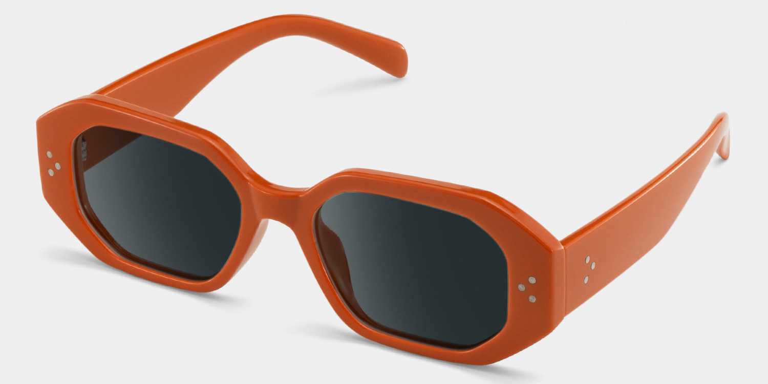 Soleil orange Frame Polarized Sunglasses with rectangle Style Online | ZEELOOL Canada2